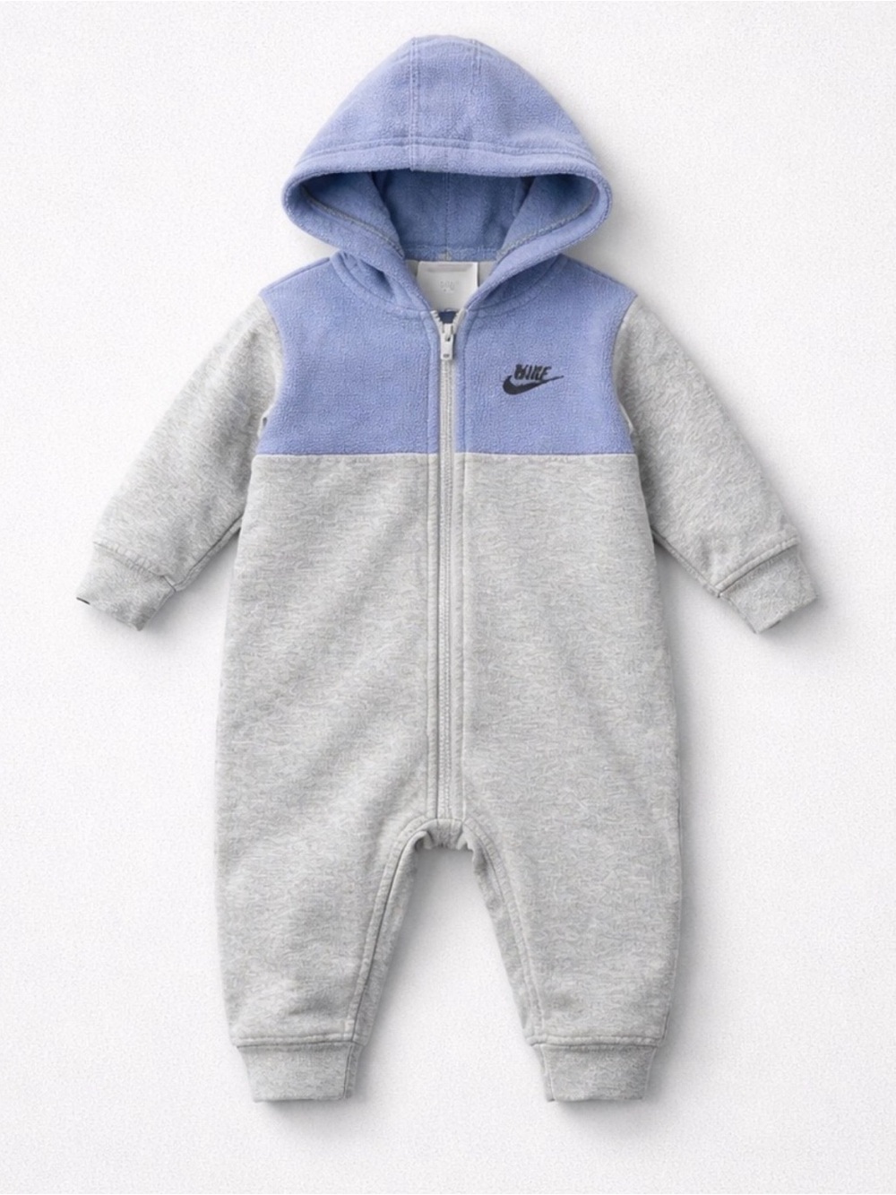 Nike • NWT grey and purple zip up romper
